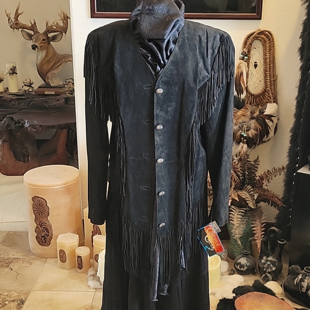 NWT CRIPPLE CREEK BLK SUEDE WESTERN FRINGE JACKET.